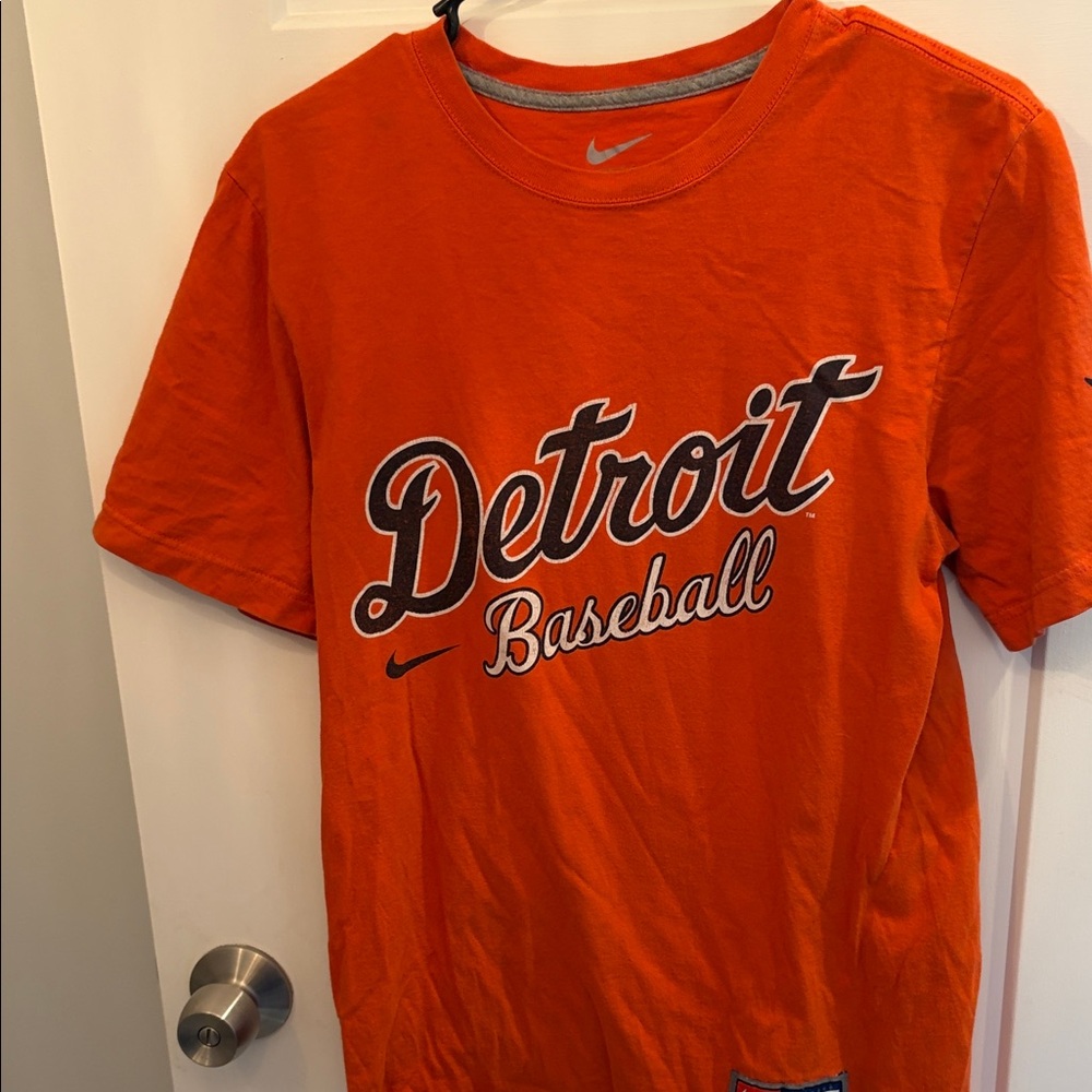 Nike Orange Detroit Baseball Short Sleeve Tee